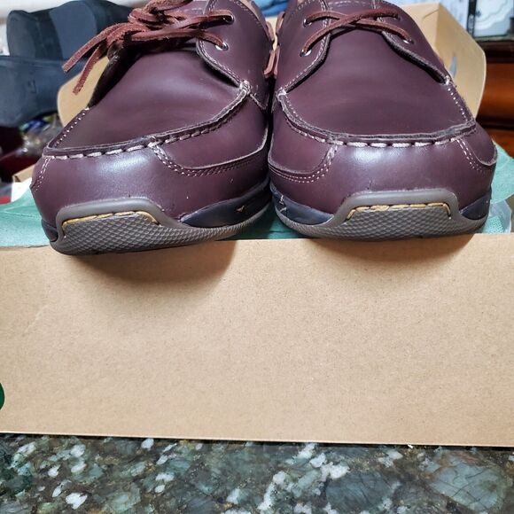 New Dunham Men's Shoreline Leather Loafers Size 15 4E Dark Brown NIB Boat Shoes - Picture 8 of 16